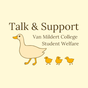 Talk and Support logo (three ducklings following a duck)